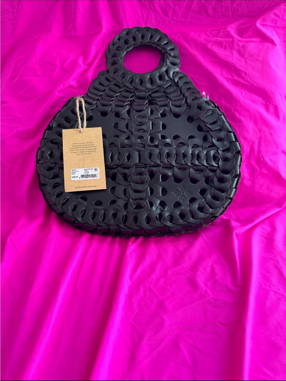 Patricia Nash Black Woven Circle Handle Shoulder Bag - Picture 2 of 6